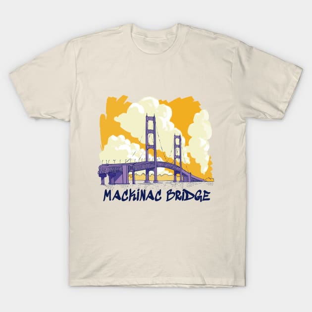 Mackinac bridge US travel T-Shirt by GoshaDron